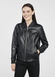 Black leather bomber jacket KURDS-0538-5620(W25)-01