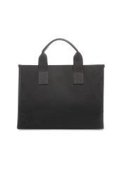 Black cotton women's handbag TOREN-0332-99(W26), product view from the back on a white background.