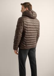 Men's brown jacket KURMT-0380-1I(Z26), back view of the product on the model. Half of the silhouette visible.