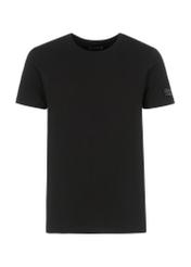 Black basic T-shirt for men with logo TSHMT-0091-99(KS)-03