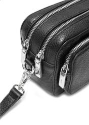 Black leather women's handbag TORES-1036D-99(Z25), close-up of product detail, view on white background.