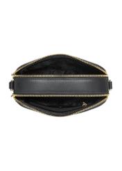 Black small leather women's handbag TORES-1262-99(W26) - product view from above, on a white background.