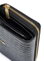 Black leather women's croco wallet PORES-0956-99(W25)