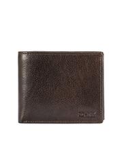 Brown men's leather wallet PORMS-0654-89(W25) - front product view on white background.