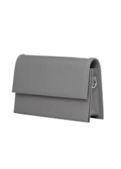 Smooth graphite women's handbag TORES-1437-9D(Z26). Side view, diagonal, on a white background.
