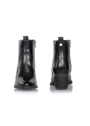 Women's leather ankle boots with heels BUTYD-1005A-99(Z25), front and back view of the product on a white background.