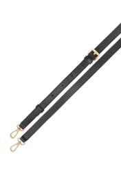 Black leather women's messenger bag TORES-1274-9I(W26), view of the product strap on a white background.