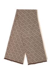 Large brown women's scarf with monogram SZADT-0130A-82(Z25), product view on a white background.-02