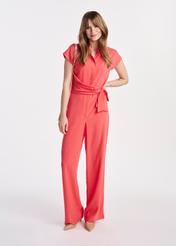Women's jumpsuit in coral shade KOBDT-0010-18(W25)-01