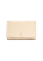 Large cream leather women's wallet PORES-0801R-0B(W26), front product view on white background.