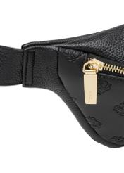 Black women's waist bag with monogram TOREC-1158-9P(W26), close-up of the product detail on a white background.