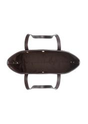 Brown women's shopper bag TOREC-1235-1H(W26), product view inside on white background.