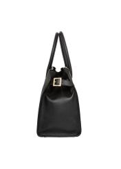 Leather black handbag TORES-1191-9I(Z26), product view from the side on a white background.