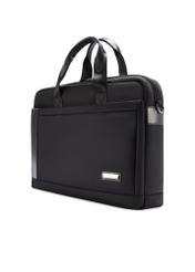Black men's briefcase TORMN-0403-99(W26), diagonal product view on white background.
