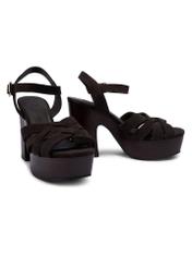 Women's suede platform sandals BUTYD-1274-1I(W26), diagonal product view on a white background.