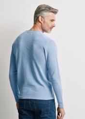 Blue men's basic sweater SWEMT-0128-62(W24)-03