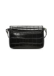 Elegant black croco women's handbag TOREC-1251-9G(Z26) - product view from the back, on a white background.