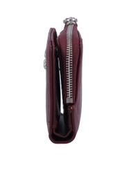 Burgundy small women's wallet POREC-0445-4D(Z26) - side product view, on white background.