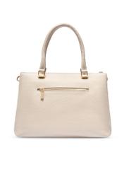 Cream leather women's shopper handbag TORES-1204-0B(W26), back view of the product on a white background.