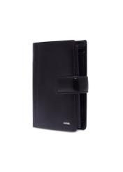 Black men's wallet made of genuine leather PORMS-0739-99(Z26), diagonal product view on a white background.