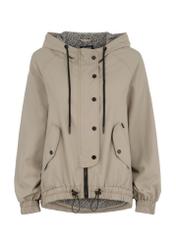 Beige women's hooded jacket KURDT-0417-81(W23)-04