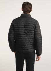 Black men's transitional jacket KURMT-0382-99(Z25), product visible from the back on the model, half of the silhouette visible.