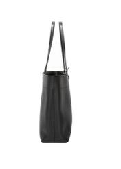 Black pebbled shopper bag TOREC-1252-9I(Z26), side product view on white background.