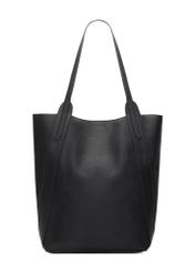 Black large women's shopper handbag TOREC-1142-9I(W26), product view from the back on a white background.