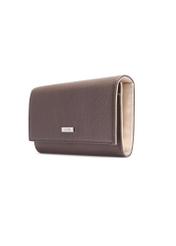 Dark beige women's wallet with cream interior POREC-0439-1K(Z26) - diagonal product view, on a white background.