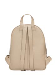 Beige leather women's backpack TORES-1345-1B(Z26). Back view on white background.