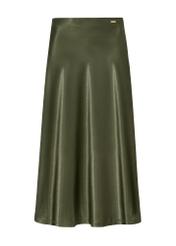 Khaki satin midi skirt SPCDT-0105-55(W25)