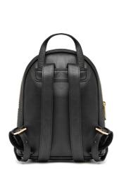 Black leather women's backpack TORES-1228-99(W26), product view from the back on a white background.