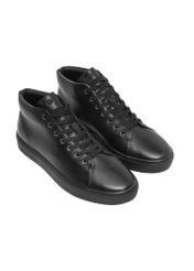Black men's leather shoes BUTYM-0550-99(Z26), diagonal product view on white background.
