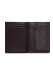 Dark brown men's leather wallet PORMS-0736-1I(Z26), product view inside on white background.