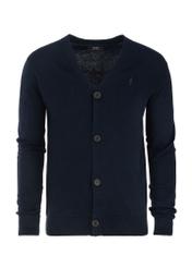 Men's navy blue cotton cardigan KARMT-0003-69(W24)-04