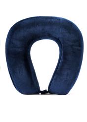 Navy blue travel pillow AW-014-0002-69(W25), product view from the front on white background.