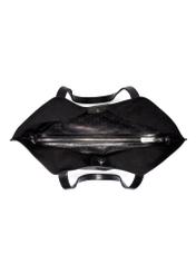 Large black women's shoulder bag with gloss TORES-1368-9F(Z26), product view inside on white background.