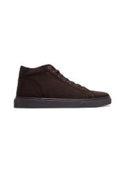 Dark brown suede men's shoes BUTYM-0582-1I(Z26), side view of the product on a white background.