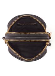 Brown mini women's phone bag TOREC-1368-1I(Z26), product view from above on a white background.