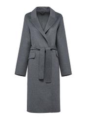 Gray woolen women's coat PLADT-0051-91(W25)-05