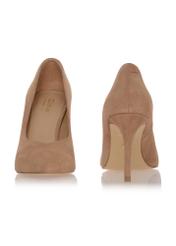 Beige velour stilettos for women BUTYD-0710-59(W24)-03