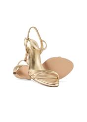 Women's gold high heel sandals BUTYD-1233-2X(W26), diagonal product view on a white background.