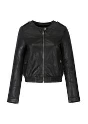 Women's leather jacket with zipper KURDS-0410-1298(W23)-04