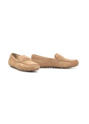 Beige leather women's moccasins BUTYD-1262-1B(W26), diagonal product view on a white background.