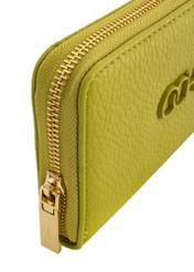 Large lime green women's wallet with logo POREC-0377-84(W24)-06