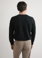 Men's black cotton longsleeve LSLMT-0010-99(W26), back view of the product on the model. Half of the silhouette visible.
