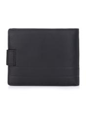 Black men's leather wallet PORMS-0144B-99(Z25), product view from the back on a white background.
