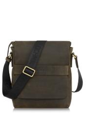 Men's leather bag with flap, khaki color TORMS-0323-51(W23)-01