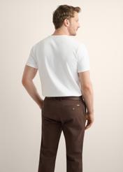 Men's white cotton T-shirt TSHMT-0153-0A(Z26), back view of the product on the model. Half of the silhouette visible.