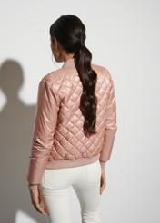 Pink quilted jacket for women KURDT-0418-34(W23)-03